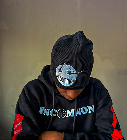 LIL KAZE SKULL BEANIE (BLACK & WHITE)